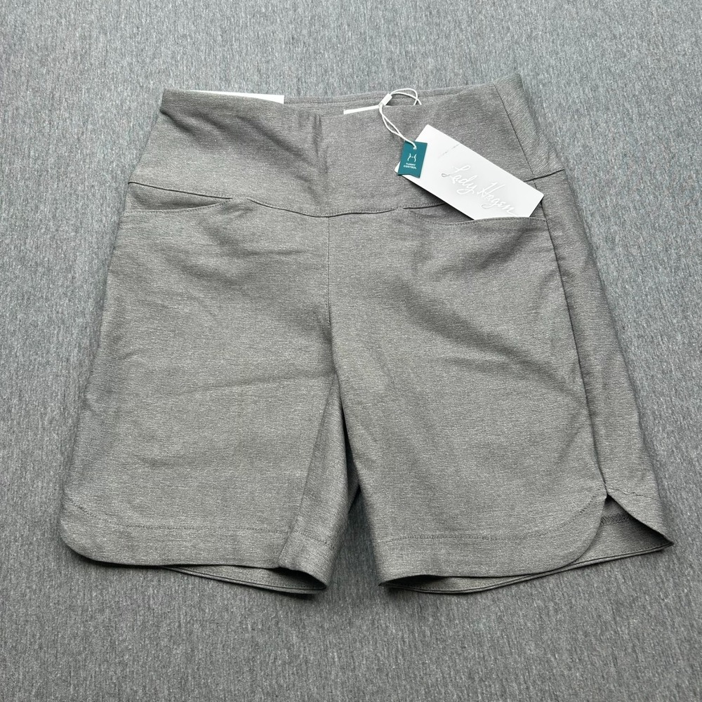 Lady Hagen Pull On Shorts Womens XS 26x7" Inseam Gray Golf Tummy Control NEW